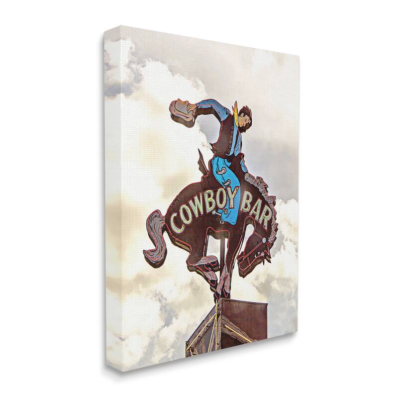 Stupell Western Cowboy Bar Sign Canvas Wall Art Design by JG Studios