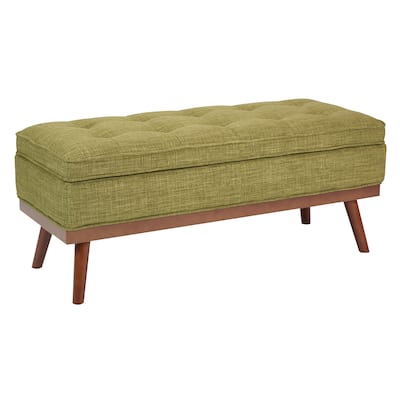 OS Home and Office Furniture Model Katheryn Storage Bench - Green Fabric