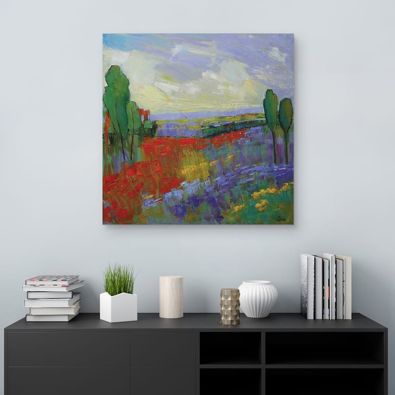 Poppy Field Valley by Alexi Fine Canvas Art Print