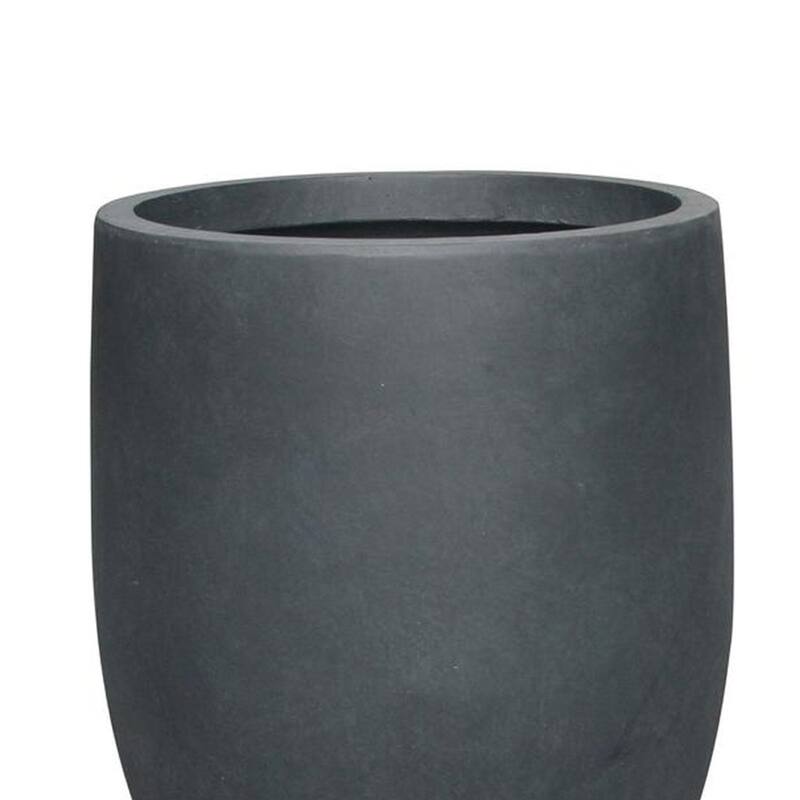 DurX-litecrete Lightweight Concrete Modern Seamless Round Charcoal Pot