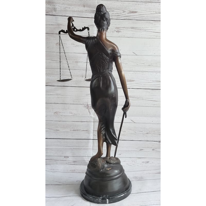 Lady Justice Bronze Sculpture Lawyer Statue Figurine Office Decor 32 Inches X 19 Inches