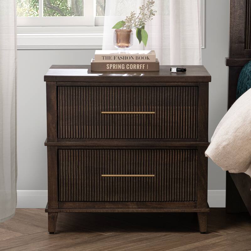 Classic Home Westlake 2-Drawer Mango Wood Nightstand - Kona Brown - 2-drawer