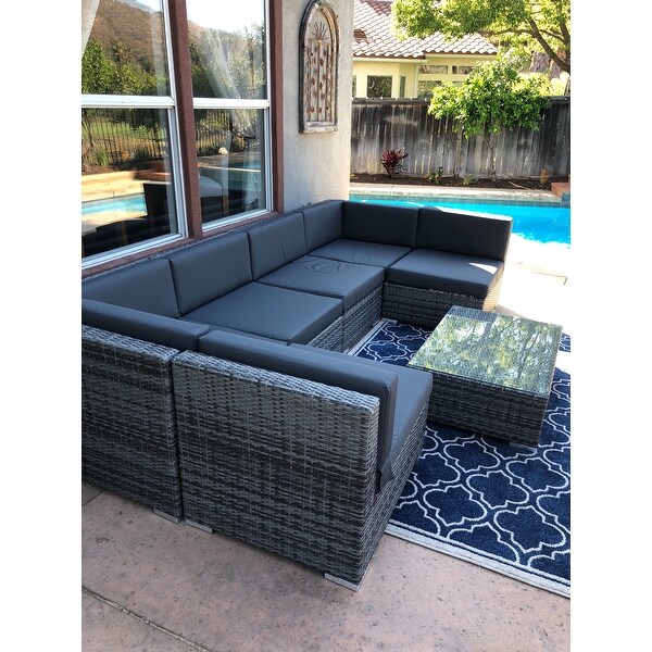 Urban Furnishing Oahu Wicker Rattan 7 Piece Sectional Sofa Urban Furnishing Oahu Wicker Rattan 7 Piece Sectional Sofa Outdoor Patio Furniture Set On Free Shipping Today 12017794