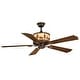 preview thumbnail 7 of 7, Yellowstone 56 in. Bronze Rustic Ceiling Fan, Reversible Rosewood-Dark Walnut Blades, LED Lighted Wildlife Motor Housing, Remote
