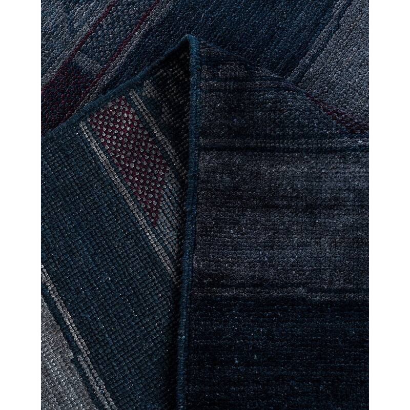 Modern One-of-a-Kind Hand-Knotted Area Rug - Gray, 9' 1" x 11' 10" - 9' 1" x 11' 10"