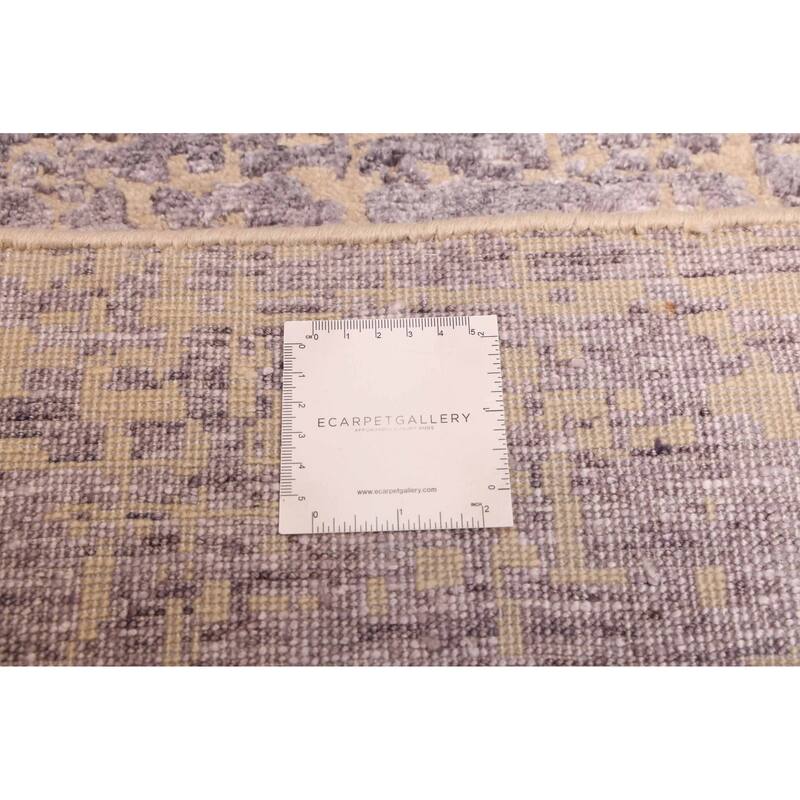 ECARPETGALLERY Hand-knotted Legacy Purple Silk, Wool Rug - 2'6 x 12'2