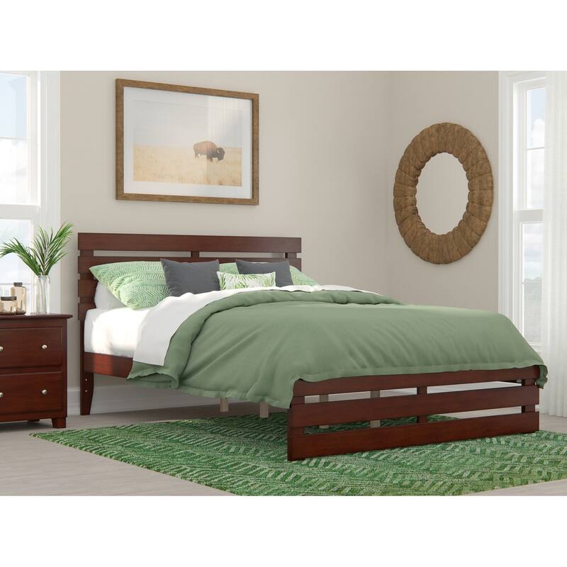 Oxford Bed with Footboard and USB Turbo Charger - Walnut - Queen