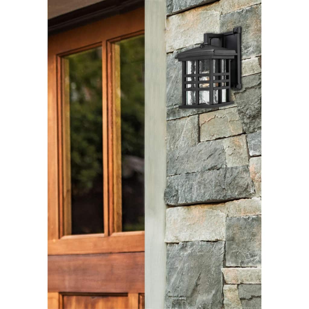 Westinghouse Caliste One-Light Outdoor Wall Lantern with Dusk to Dawn Sensor, Textured Black Finish