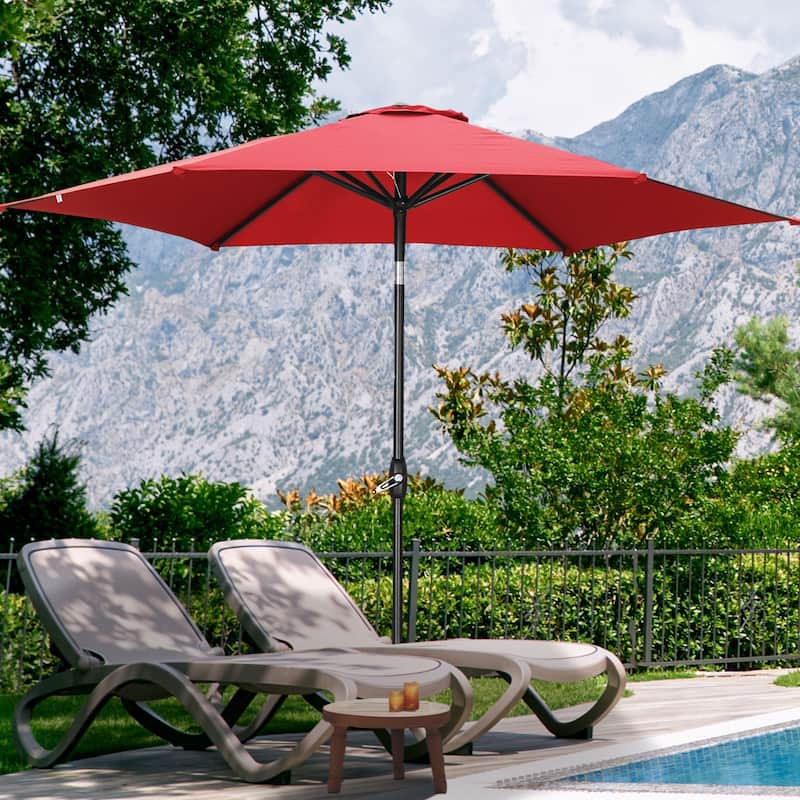 Autlaycil 9ft Patio umbrella Outdoor umbrella With Push-Button Tilt & Crank for Pool, Garden