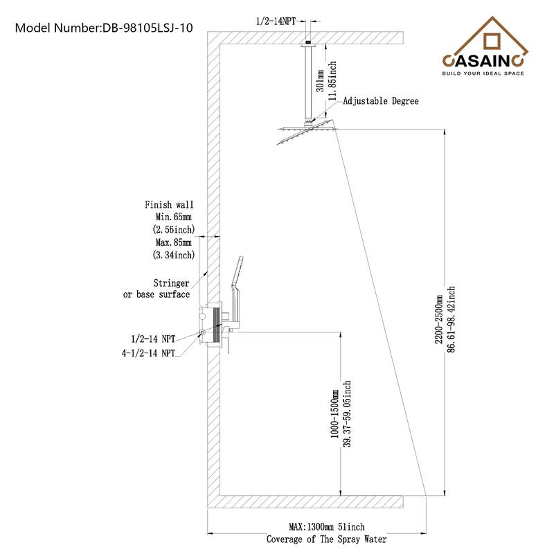 3-Spray Pattern 12 in. Ceiling Mount Shower System in Brushed Gold