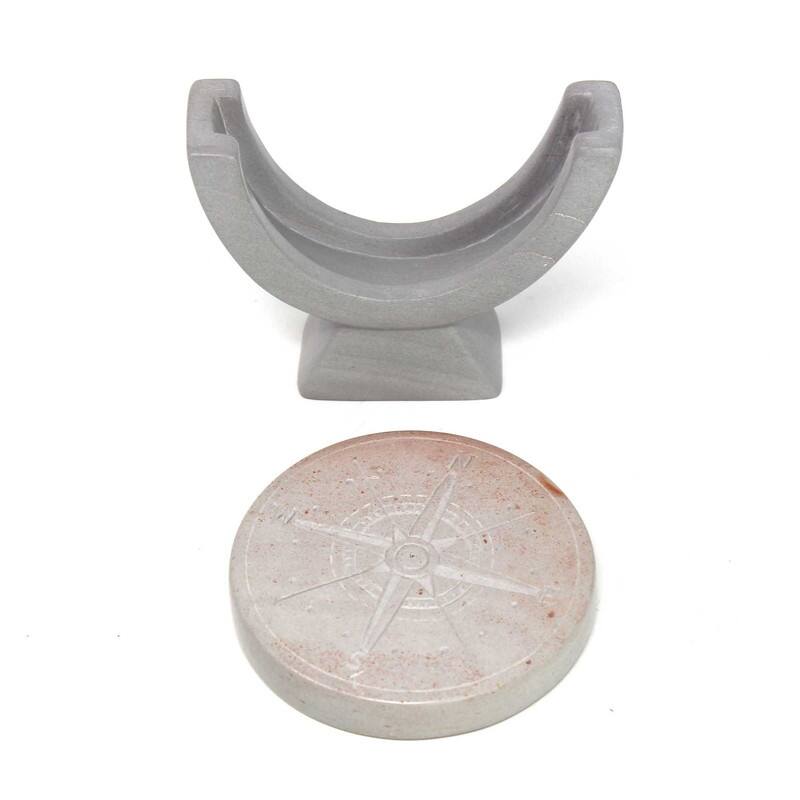 Compass Soapstone Sculpture