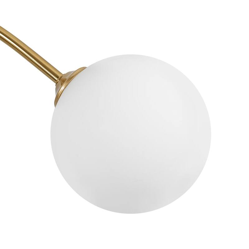 12-Light Opal Glass Globe Cascaded Round Sputnik Chandelier 37in