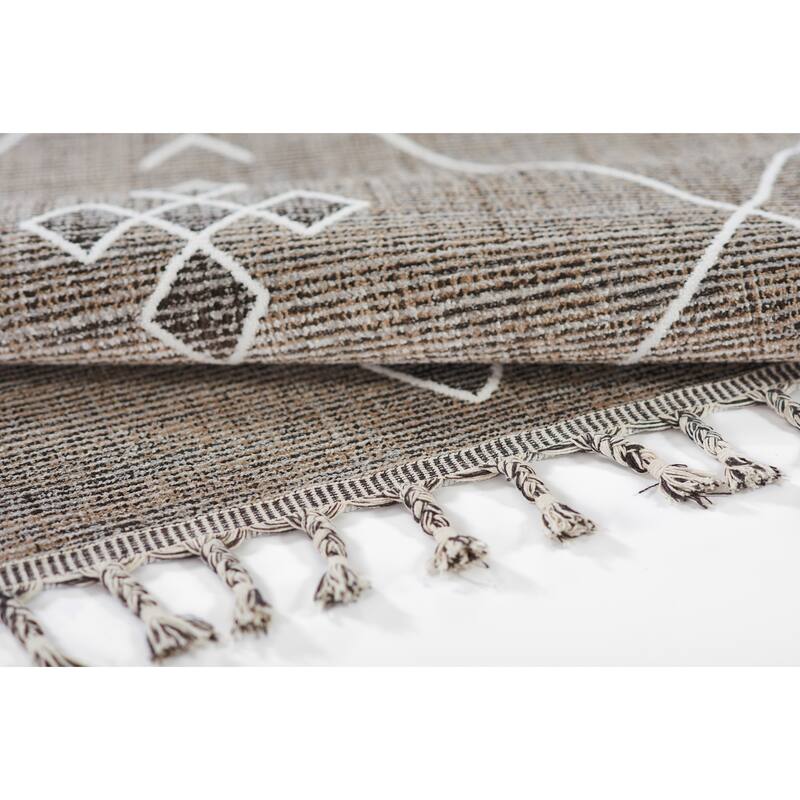 Momeni Rabat Geometric Polyester Grey Area Rug