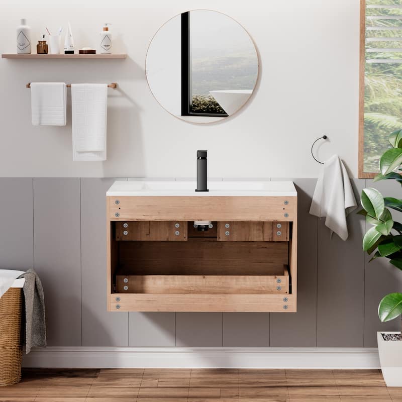 Wall Mounted Bathroom Vanity Sink Combo Cabinet Vanity Set