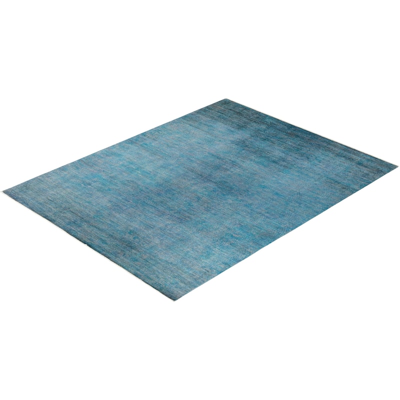 Vibrance, One-of-a-Kind Hand-Knotted Area Rug - Blue, 8' 0" x 10' 3" - 8' 0" x 10' 3"