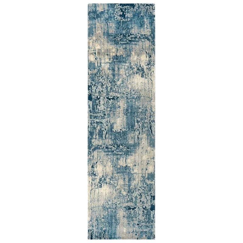 Alora Decor Radiant Abstract Wool Blend Rug - 2'6" x 8' - Blue