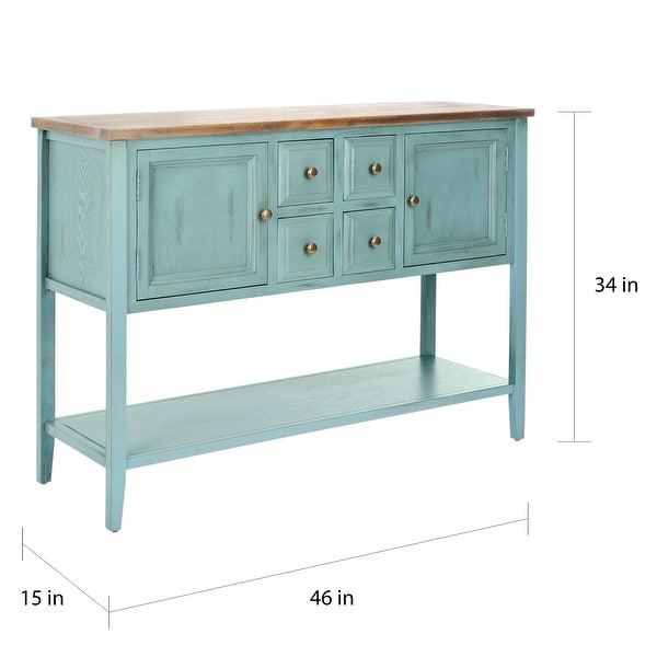 SAFAVIEH Brighton French Blue Finish Storage Sideboard - 45.7" x 15" x 34"