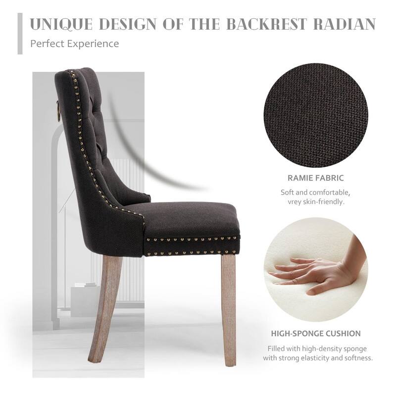 Tufted Naliheads Solid Wood Upholstered Dining Chairs (Set of 4)