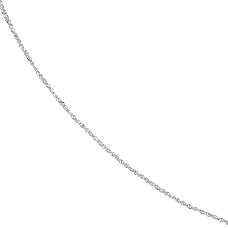 Curata 14k White Gold 1.25mm Diamond Singapore Chain Necklace (Lobster)