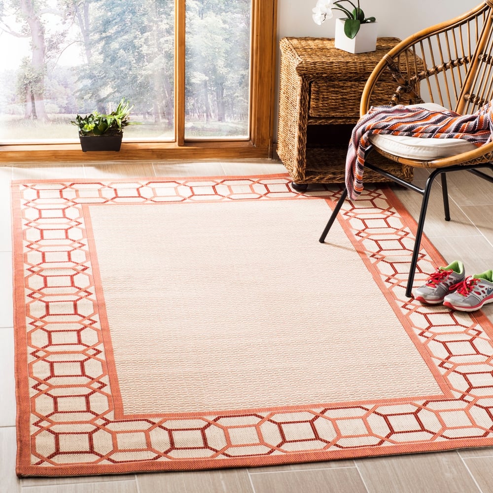 Martha Stewart by SAFAVIEH Facet Border Indoor/ Outdoor Waterproof Rug