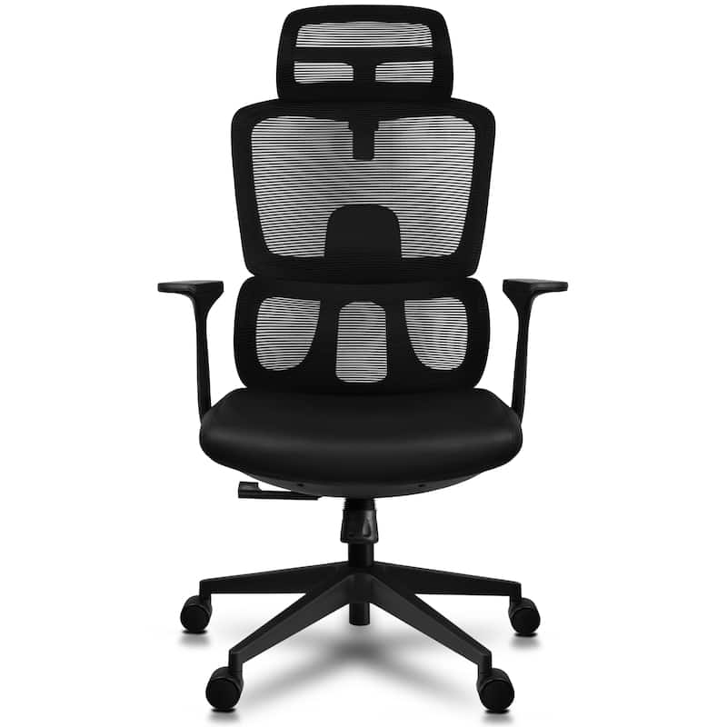 Ergonomic Office Chair with Lumbar Computer Adjustable Headrest Executive Desk Armchair Tall High Back Mesh