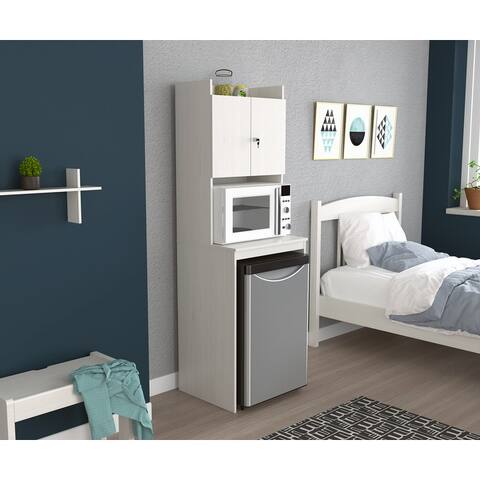 Inval Mini Refrigerator and Microwave Storage Cabinet