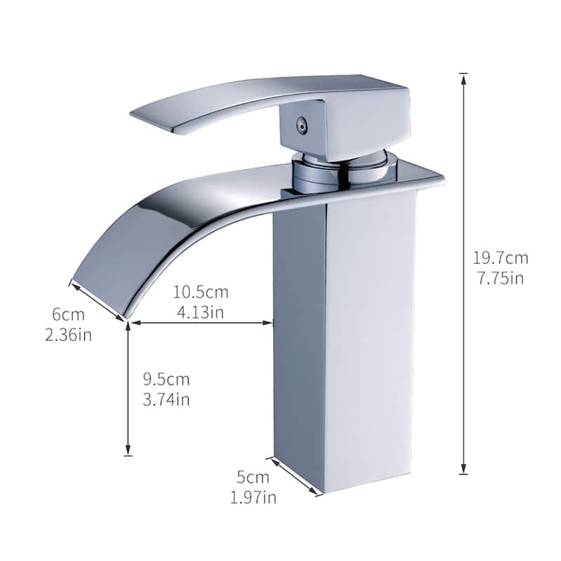 Chrome Single Hole Waterfall Bathroom Sink Vessel Faucet