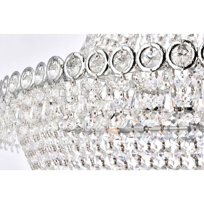 Elegant Lighting 30-inch Chrome Royal Cut Crystal Clear Large Hanging Fixture