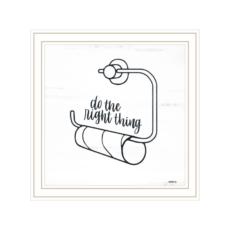 TrendyDecor4U Contemporary "Empty Toilet Paper Roll" Framed Print Wall Art - White