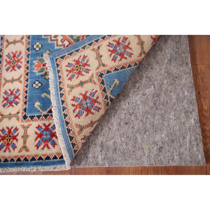 Blue Kazak Oriental Accent Rug Hand-Knotted Wool Carpet - 2'0" x 3'1"