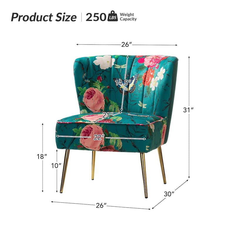 Almira Contemporary Upholstered Armless Side Chair with Tufted Back Set of 2 by HULALA HOME