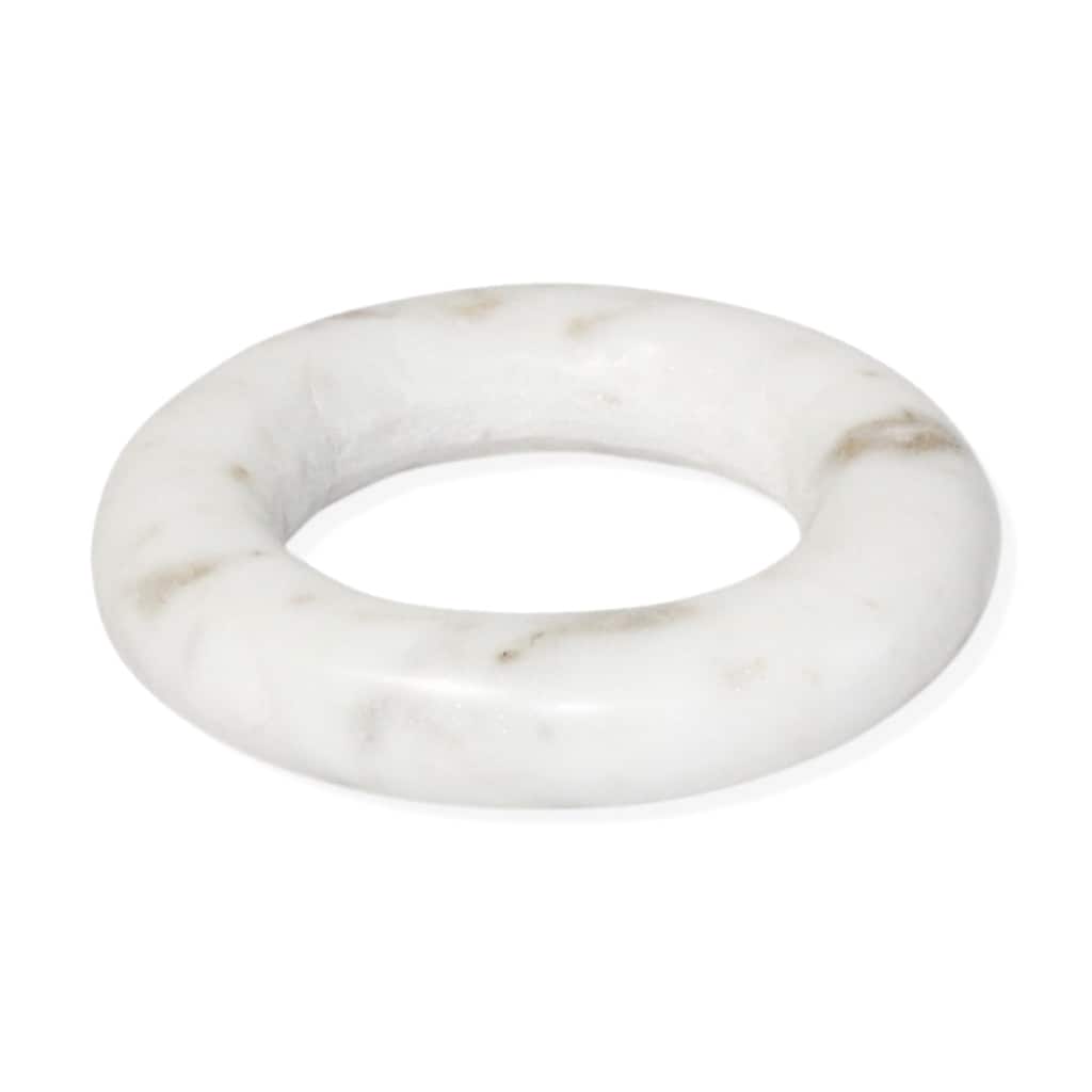 Sm. White Marble Round Disc 5.5"Dia -ST - White