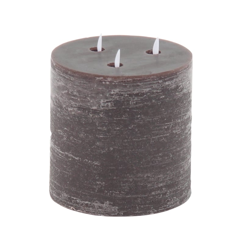 Modern Wax and Led Black Flicker Candles (Set of 3) - S/3 4", 6", 8"H - S/3 4", 6", 8"H