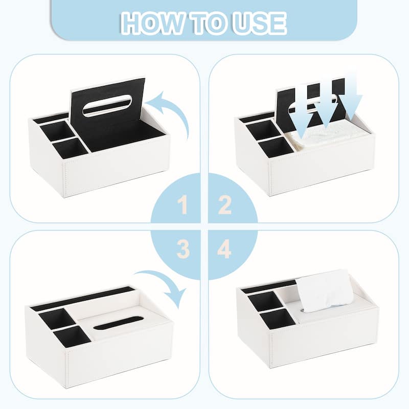 Tissue Box Cover with Magnetic Bottom, 10.4"x6.5"x4.7"
