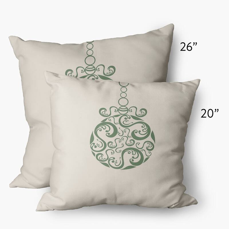 Fancy-Bulb Christmas Decorative Throw Pillow