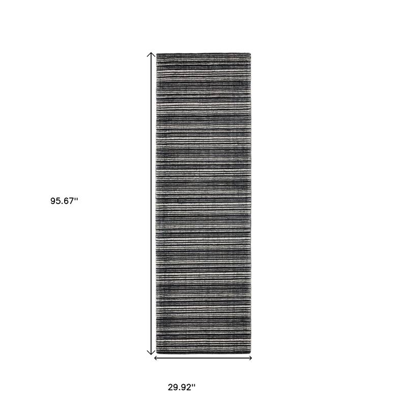 HomeRoots Striped Industrial Rectangle Area Rug