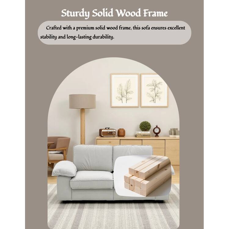 79" Loveseat Sofa Couch with Under-Seat Storage, Elegant 2-Seater Settee with Pillow Top Armrests for Living Room