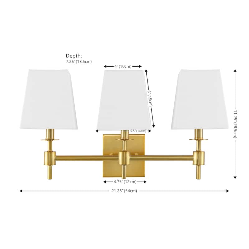 SAFAVIEH Lighting Chiaffreda 21-inch Modern & Contemporary Wall Sconce (3-Bulb) - 7Wx21Dx11H