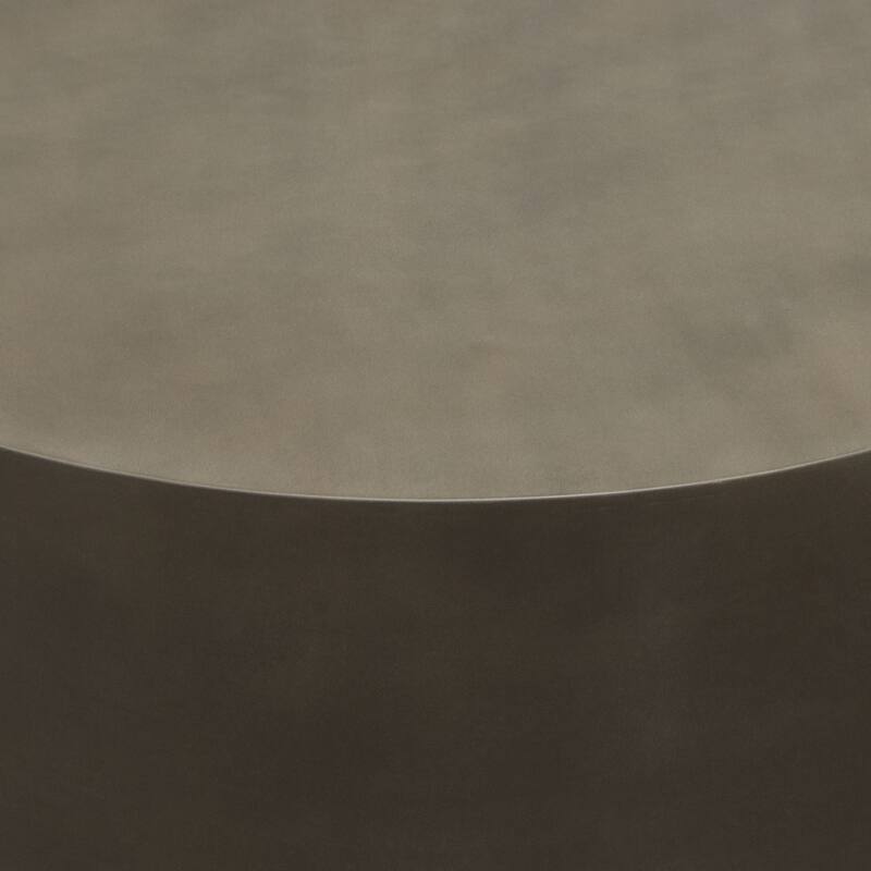 Viko Cocktail Coffee Table, 39 Inch Natural Cement Gray Round Body