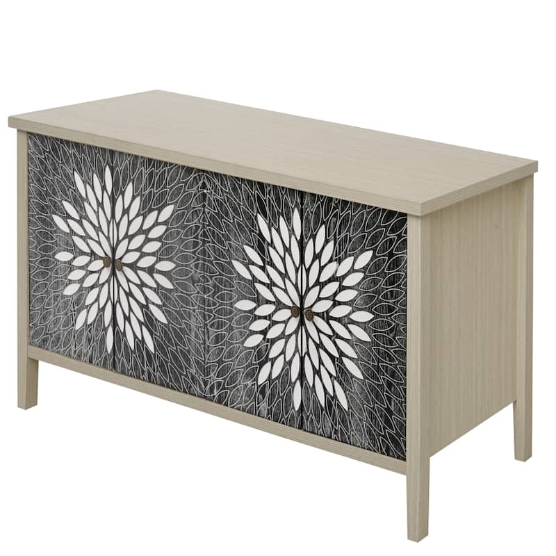 Roomfitters Sideboard Buffet Cabinet, 4 Door Storage Cabinet with Adjustable Shelves