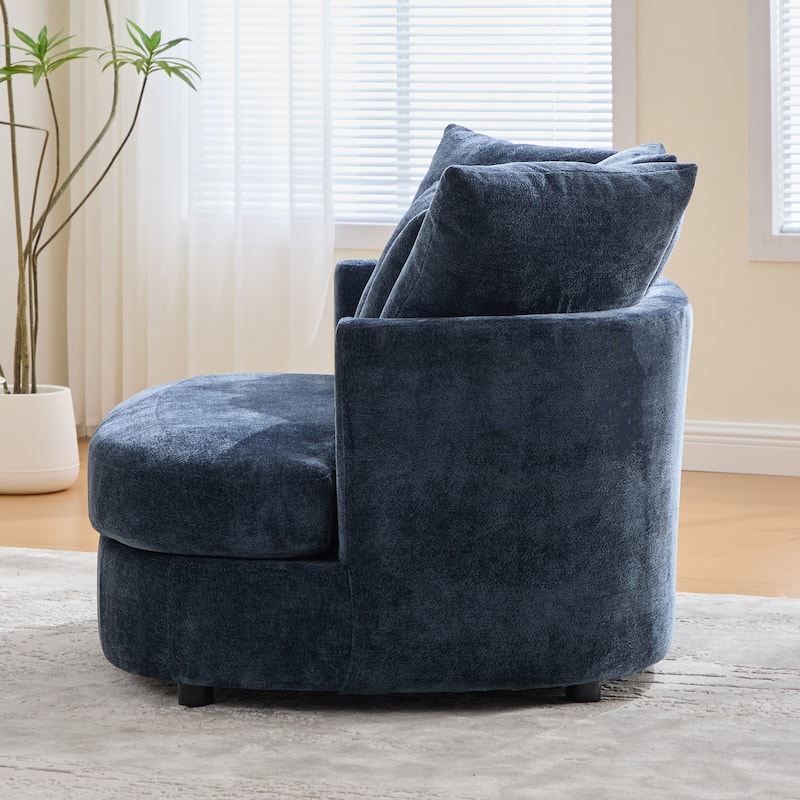 55.1" W Accent Barrel Chair,Modern Oversized Sofa Chair with 5 Pillows