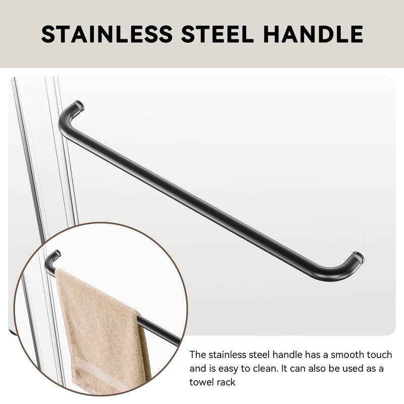 56-60" Semi-Frameless Double Sliding Tub Door, 6mm Tempered Glass Bypass Bathtub Shower Enclosure - 60x58"