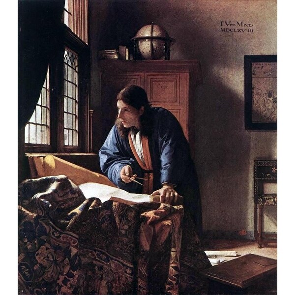 Easy Art Prints Johannes Vermeer's 'The Geographer' Premium Canvas Art