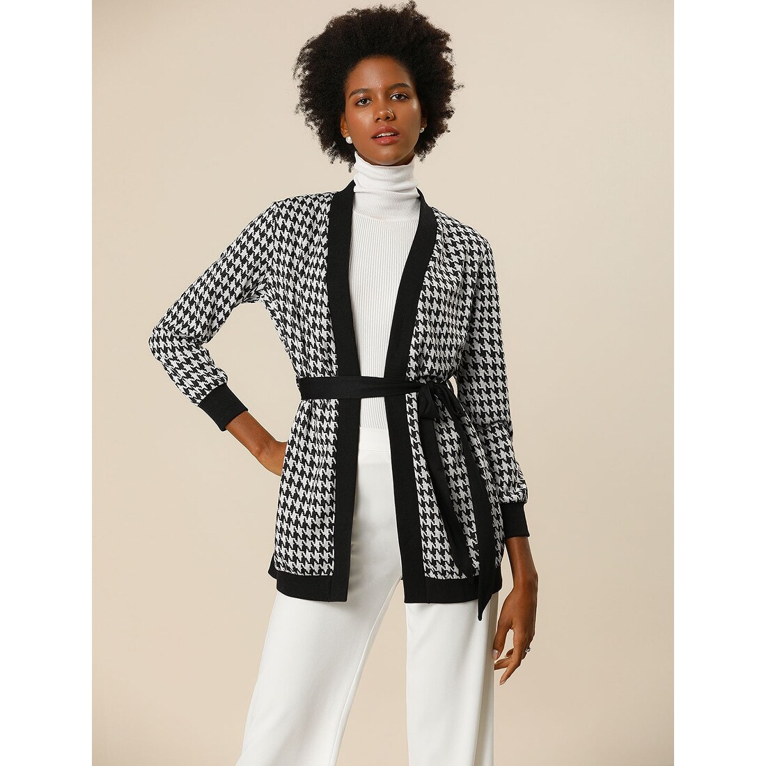 Black cardigan with tie belt clearance