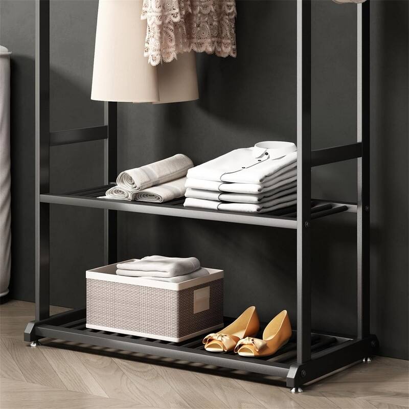 heavy duty clothes rack black clothing racks - 15.8"D x 31.5"W x 67.7"H