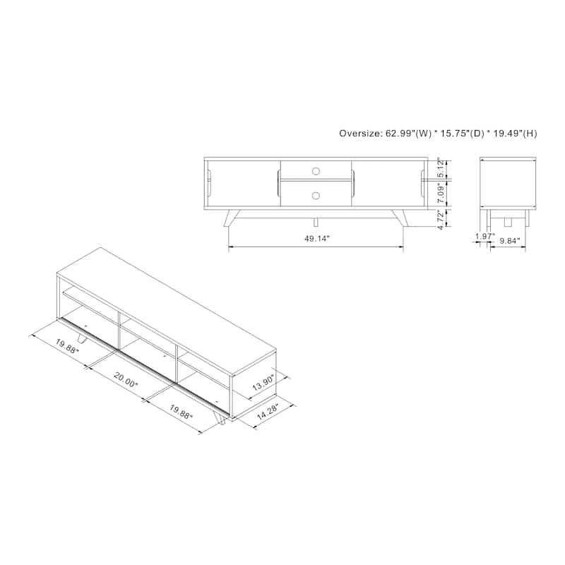 Neva Contemporary White 62-inch 6-Shelf TV Console by Furniture of America