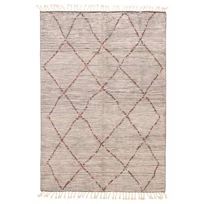 ECARPETGALLERY Hand-knotted Tangier Ivory Wool Rug - 6'11 x 9'10