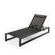 preview thumbnail 17 of 18, Modesta Outdoor Aluminum Mesh Chaise Lounge by Christopher Knight Home Black
