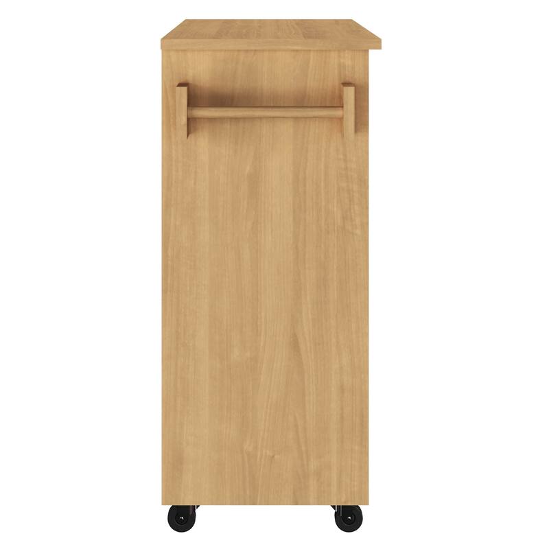 Lavish Home Rolling Kitchen Island, Oak