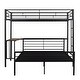 preview thumbnail 3 of 35, Twin Size Loft Bed & Full Size Platform Bed Set, Metal Bunk Bed Frame with Built-in Curved MDF Desk, Ladder and Safety Guardrail